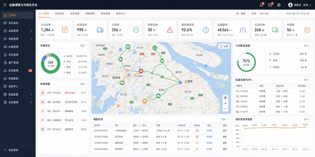 物流调度与可视化平台成品界面